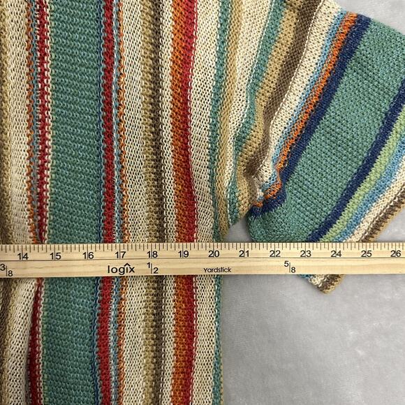 Lauren Ralph Lauren Striped Serape Southwest Western Cardigan Linen Womens Small - Picture 12 of 12